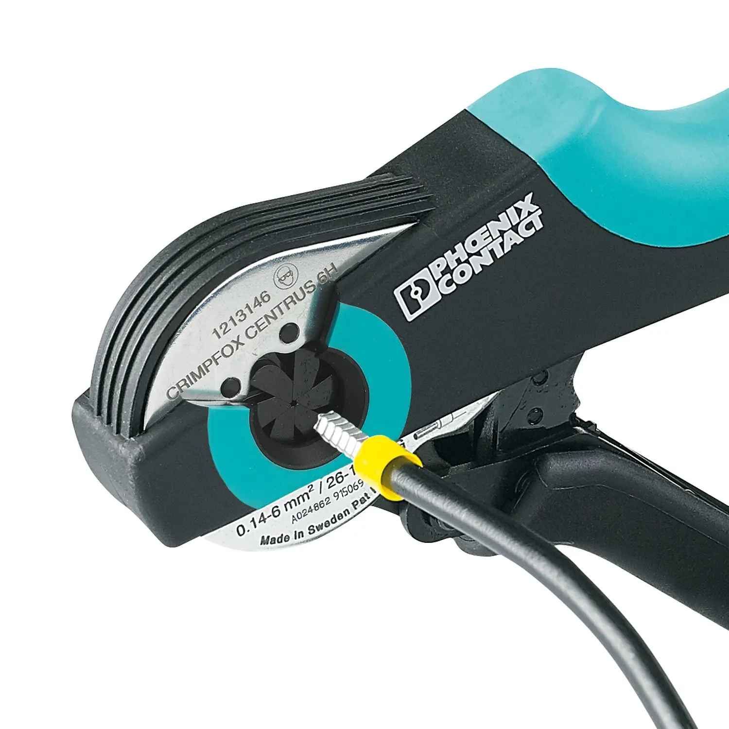 Produktfoto 1 von Phoenix Contact Crimpfox CRIMPFOX CENTRUS 6H Crimp-Werkzeug für Unisolierte und isolierte Aderendhülsen, 180 mm