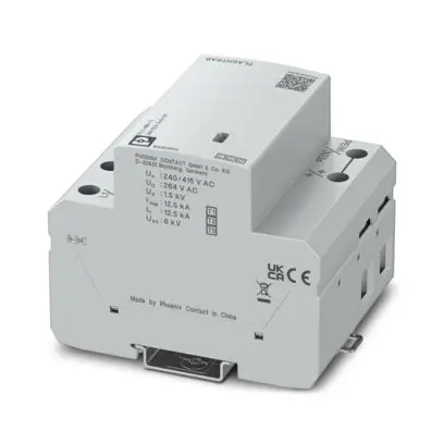 Produktfoto 1 von Phoenix FLT-MB Überspannungsableiter Überspannungsableiter 50 kA 264V ac, DIN-Hutschiene, -40 °C→85 °C