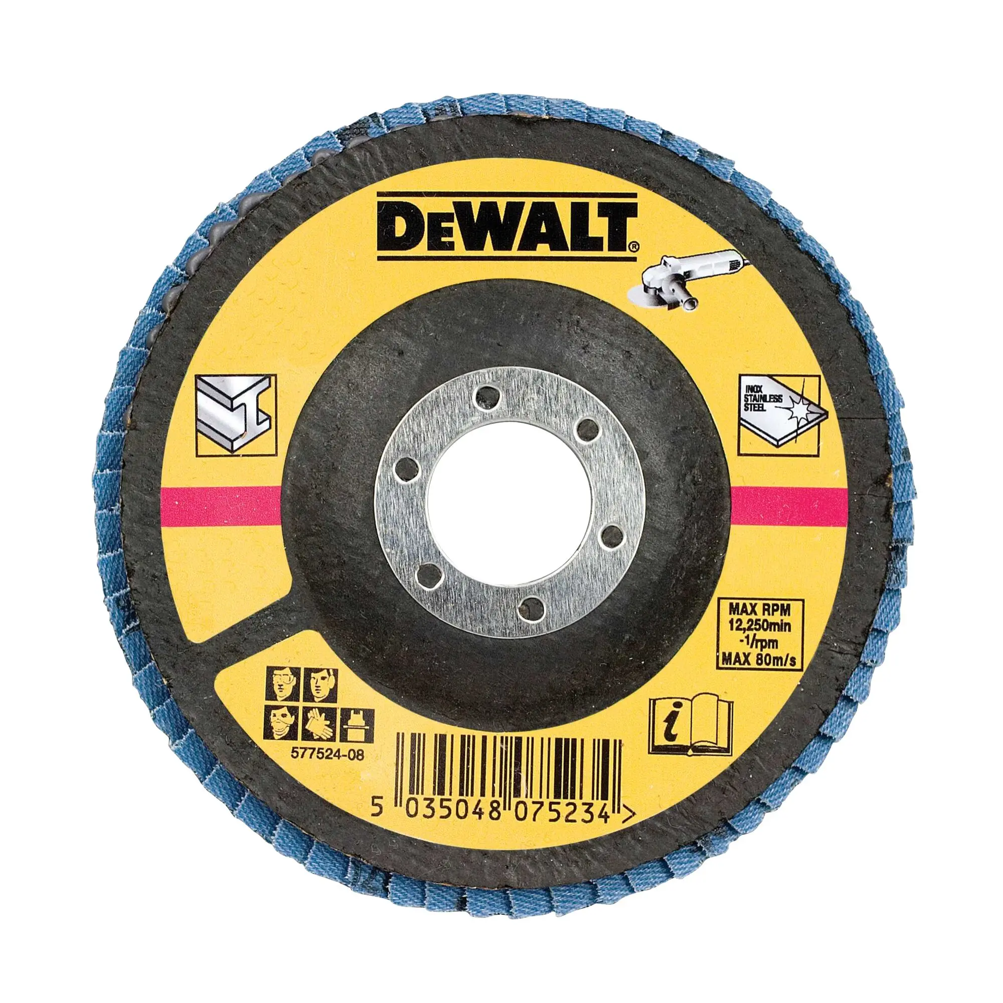 Produktfoto 1 von DeWALT DT33 Zirkoniumoxid Lamellenscheibe Ø 125 mm, Korngröße 10 10 Per Pack