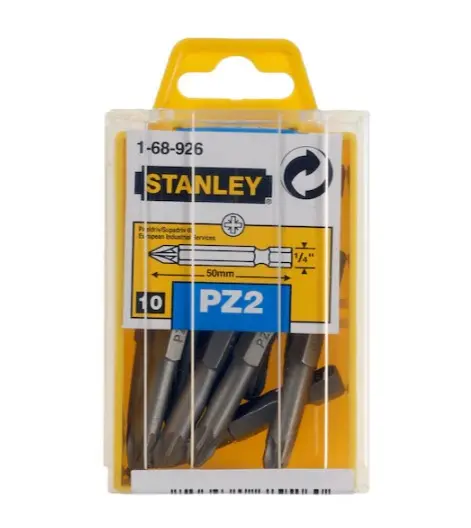 Produktfoto 1 von Stanley Sechskant Bit Bit CrV-Stahl 1/4 in 1/4 in, 10-teilig