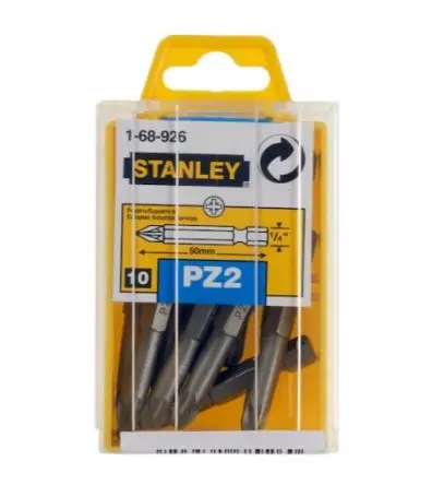 Produktfoto 1 von Stanley Sechskant Bit Bit CrV-Stahl 1/4 in 1/4 in, 10-teilig