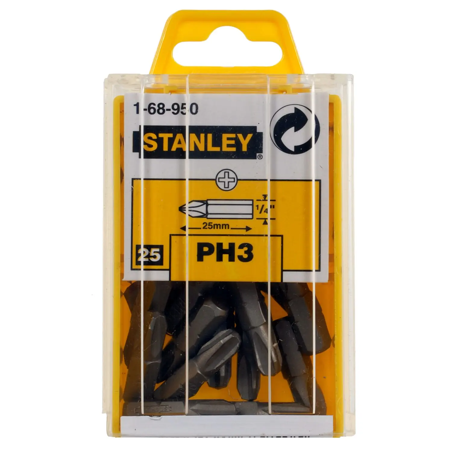 Stanley Sechskant Bit Bit CrV-Stahl 25 mm 25 mm, 25-teilig