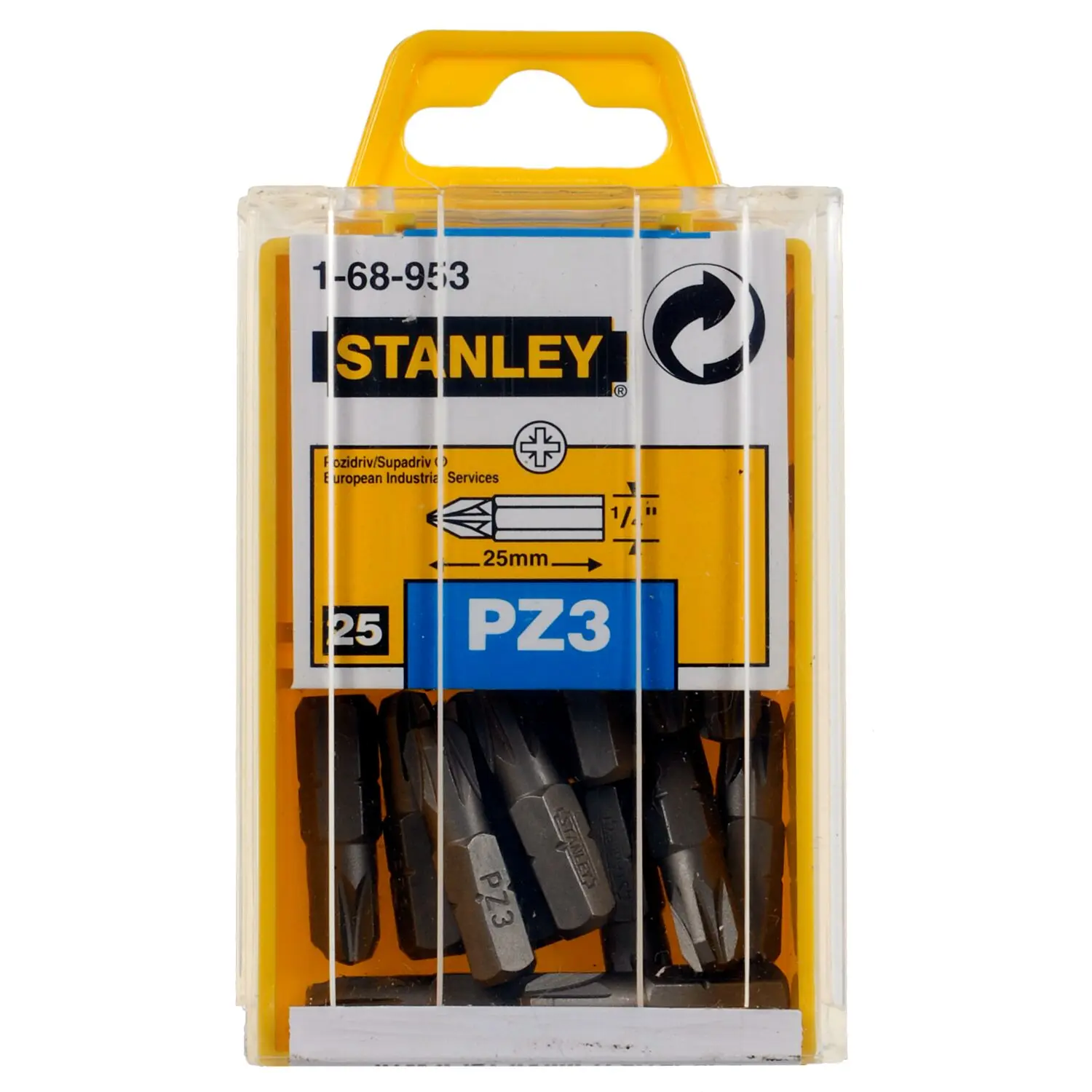 Stanley Sechskant Bit Bit CrV-Stahl 25 mm 25 mm, 25-teilig