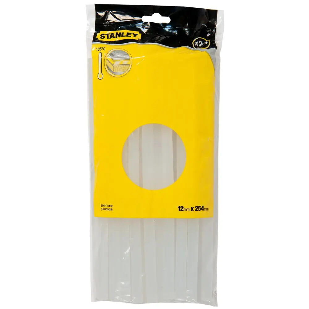Produktfoto 1 von Stanley STANLEY 12mm Transparent Glue Sticks Klebstoffe Klebestift 24