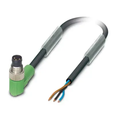 Produktfoto 1 von Phoenix Contact 14158, 3-polig Sensor-Betätigungselementkabel, M8, M8, Rechtwinklig, Rechtwinklig Stecker / Gerade,