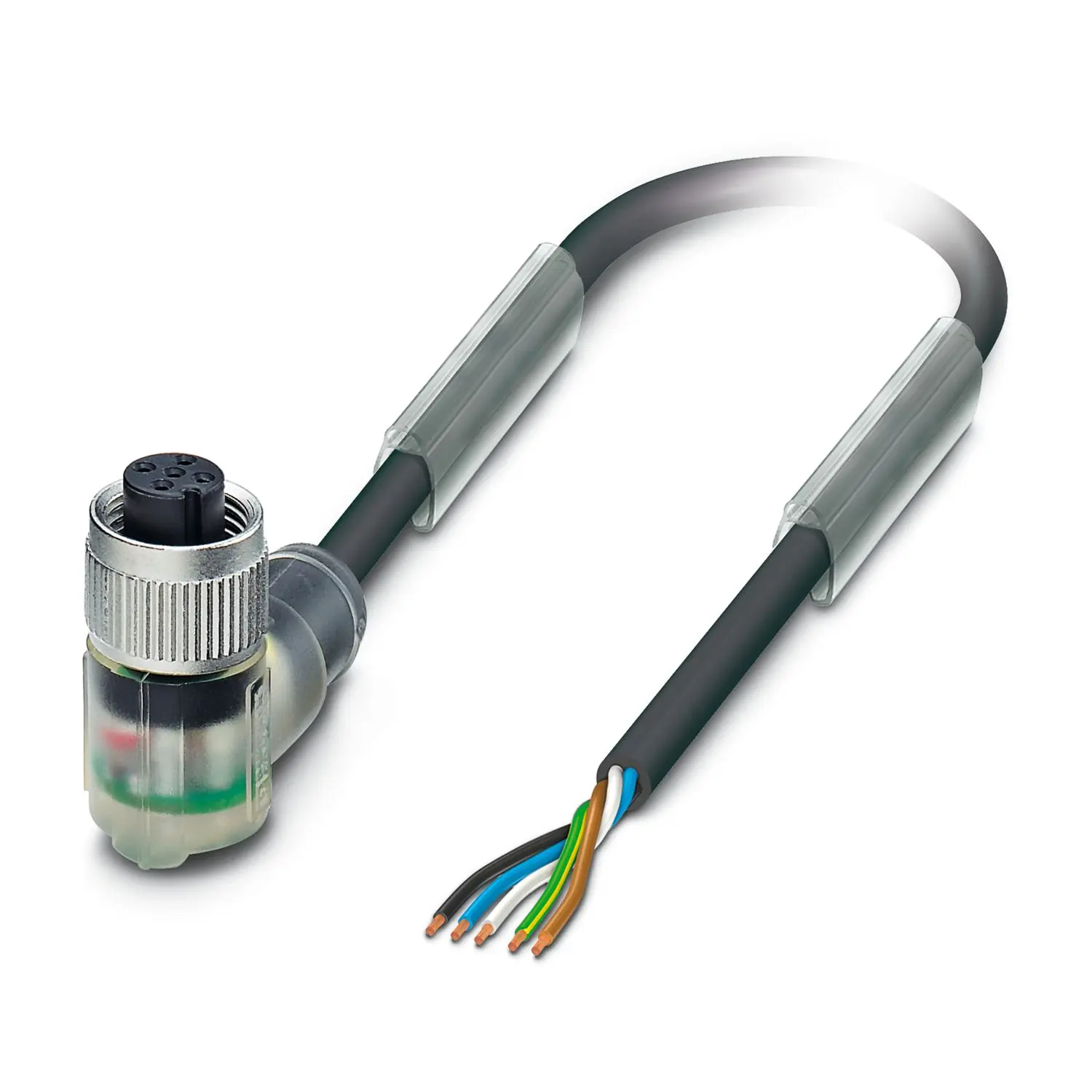 Produktfoto 1 von Phoenix Contact SAC, 5-polig Sensor-Betätigungselementkabel, M12, Rechtwinklig Buchse 5 / Winkelbuchse M12, Länge 10 m