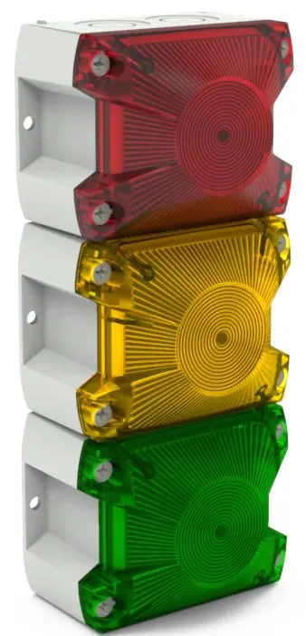Produktfoto 1 von Pfannenberg 21514813055 LED Signalturm 2-stufig Linse Grün, Rot, Gelb +