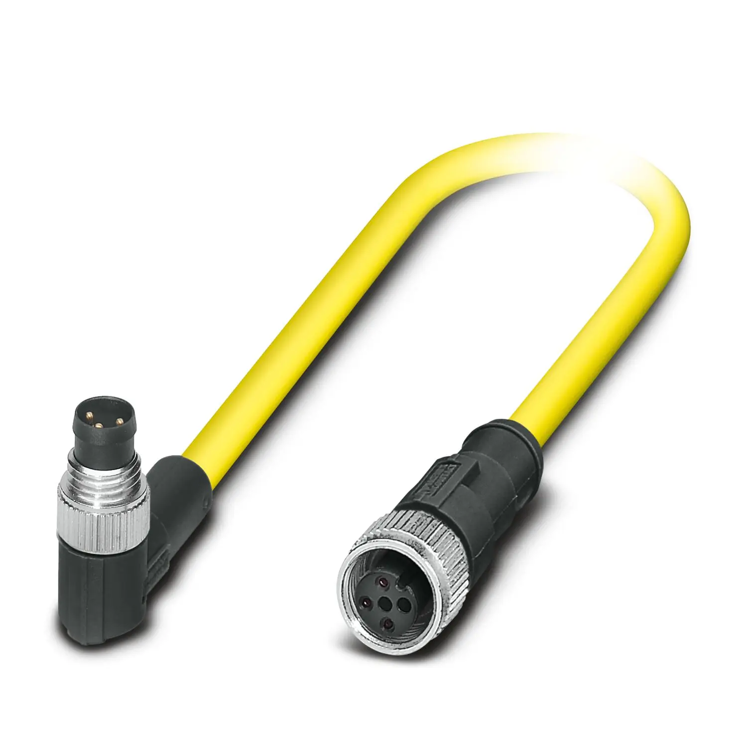 Produktfoto 1 von Phoenix Contact SAC, 3-polig Sensor-Betätigungselementkabel, M8, Rechtwinklig Stecker 3 / M12, Gerade Buchse, Länge 1.5