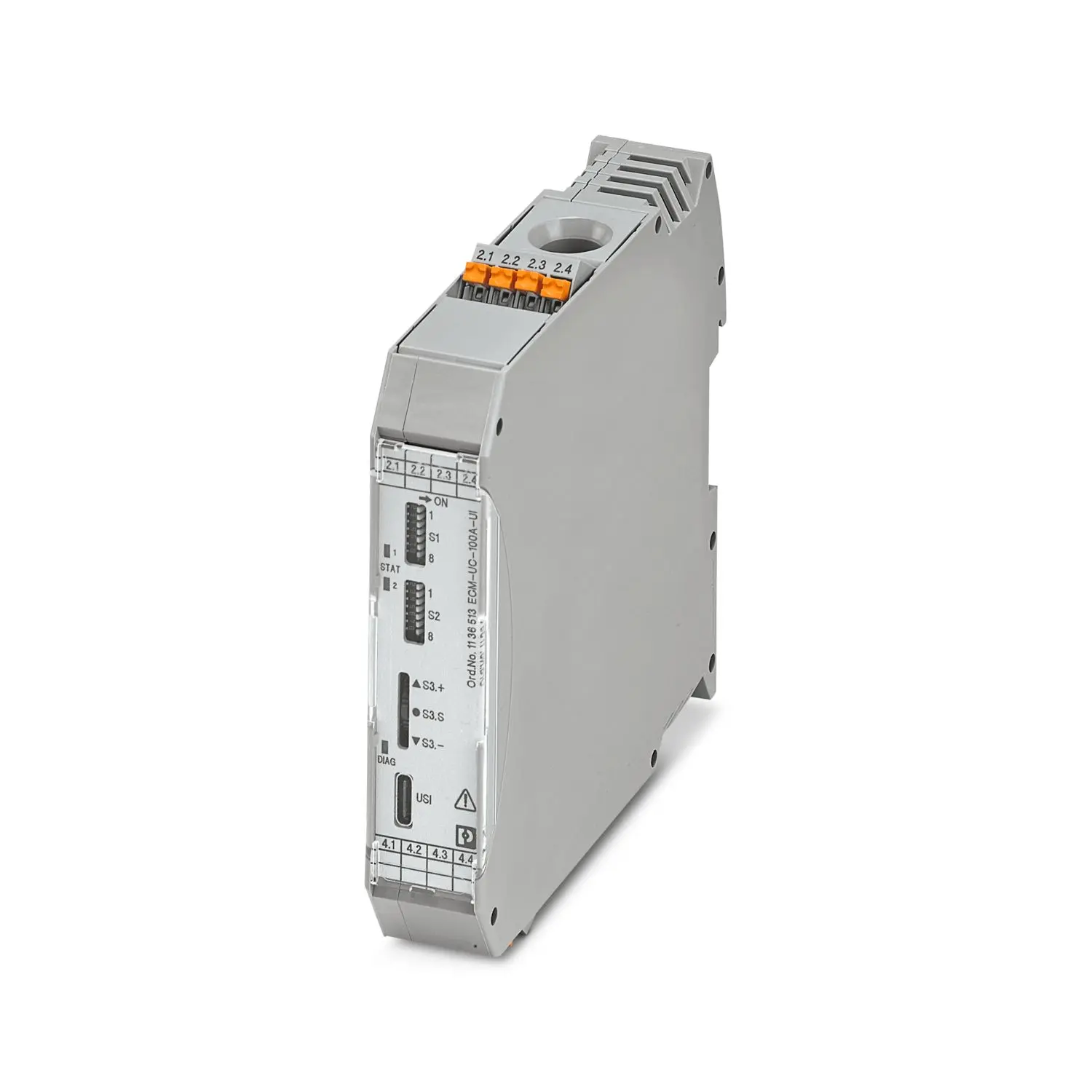 Produktfoto 1 von Phoenix Contact Serie ECM-UC Strommesswandler 24 V dc, Strom 0 to 125 A EIN / Strom/Spannung 0/10 V AUS DIN-Hutschiene