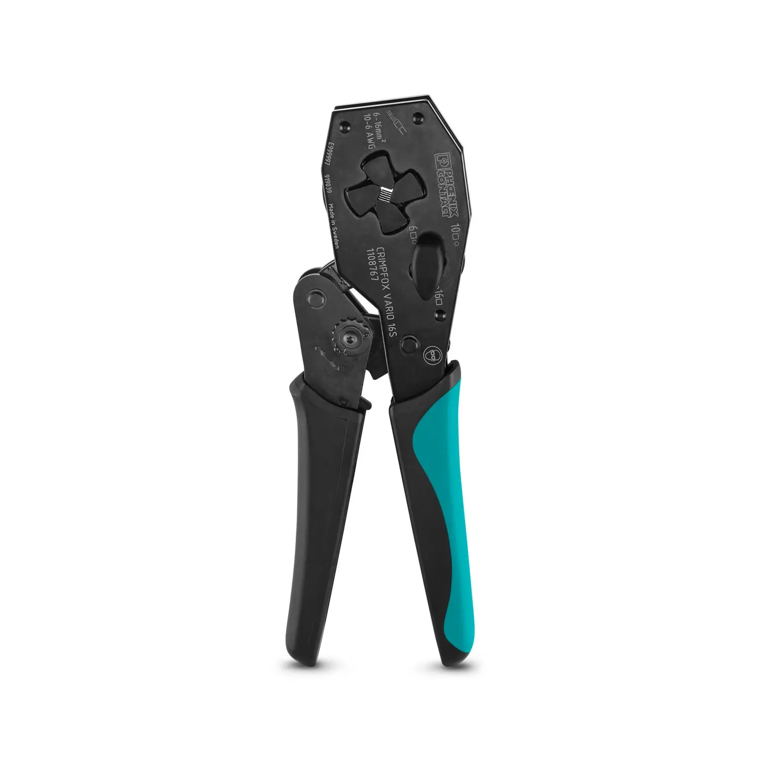Produktfoto 1 von Phoenix Contact Crimpfox CRIMPFOX VARIO 16S Crimp-Werkzeug für Anschlussdrähte, 222 mm