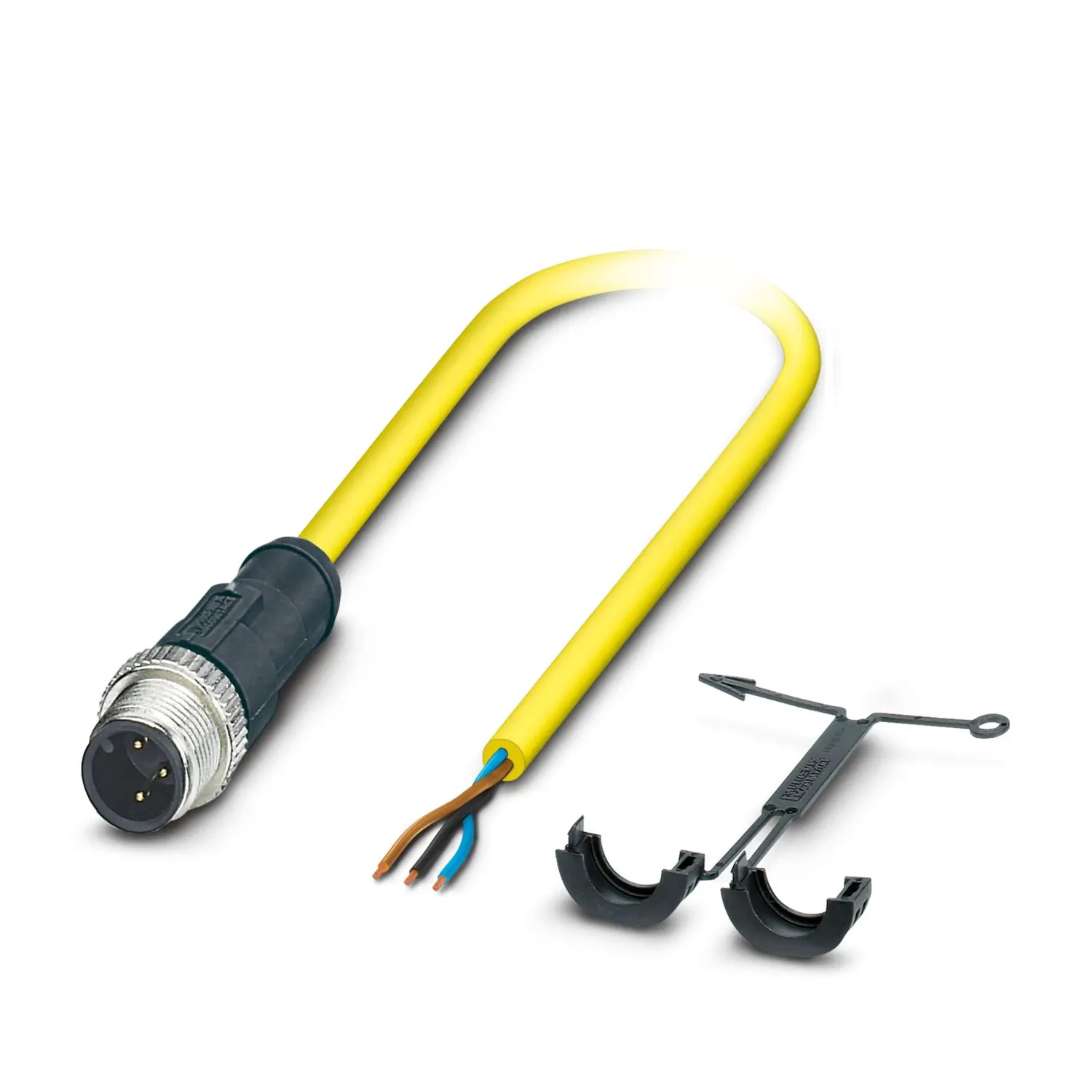 Produktfoto 1 von Phoenix Contact SAC, 3-polig Steuerleitung, M12, Gerade Stecker 3 / Gerade Buchse, Länge 10 m