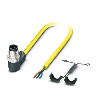 Produktfoto 1 von Phoenix Contact SAC, 3-polig Steuerleitung, M12, Rechtwinklig Stecker 3 / Gerade, Länge 2 m