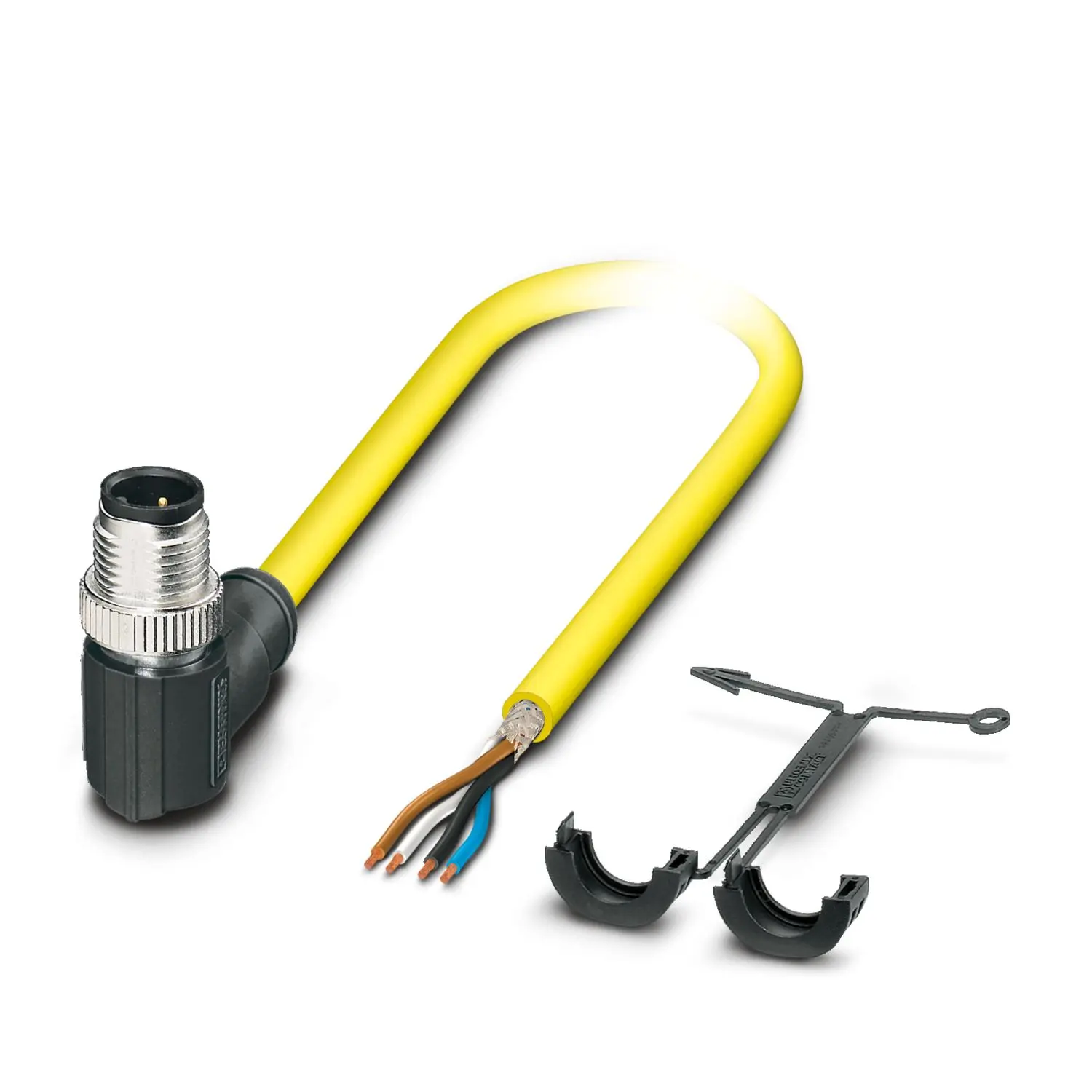 Produktfoto 1 von Phoenix Contact SAC, 4-polig Steuerleitung, M12, Rechtwinklig Stecker 4 / Gerade, Länge 10 m