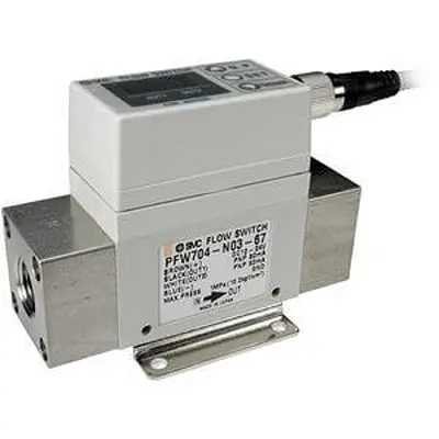 Produktfoto 1 von SMC PF2W704 Wasser Durchflusssensor 12 → 24 V DC 0,35 l/min → 4,5 l/min Typ Durchfluss-Sensor