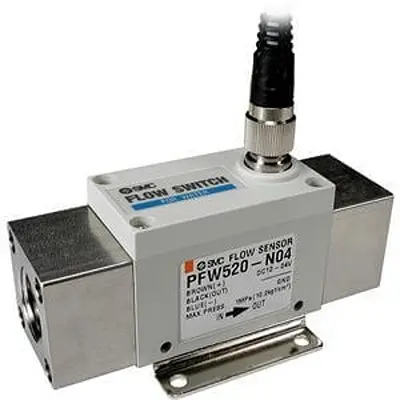 SMC PF2W Luft, Gas, Flüssigkeit, Wasser Durchflusssensor 5 L/min → 40 l/min Typ Durchflussschalter