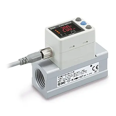 Produktfoto 1 von SMC PF2MC Luft Durchflusssensor 12 → 24 V-DC 5 L/min → 500 l/min Typ Digitaler Durchflussschalter