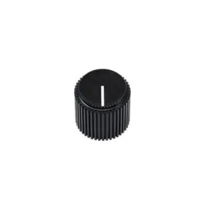Produktfoto 1 von Vishay Schwarz Potentiometer-Knopf Ø 18.4 mm x 17.4 mm, Runde Welle Schaft 6.35 mm
