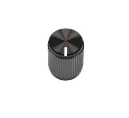 Produktfoto 1 von Vishay Schwarz Potentiometer-Knopf Ø 12.8 mm x 15.8 mm, Runde Welle Schaft 6.35 mm