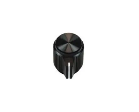 Produktfoto 1 von Vishay Schwarz Potentiometer-Knopf Ø 12.7 mm x 11.3 mm, Runde Welle Schaft 6.35 mm