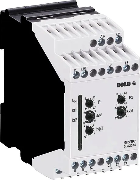 Produktfoto 1 von Dold Überwachungsrelais 3-phasig, 1-poliger Umschalter 100mA - 12A, DIN-Hutschiene, 24 V dc, 230V ac