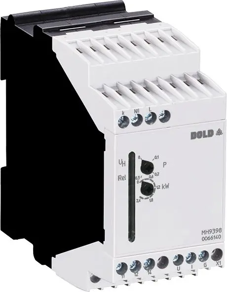 Produktfoto 1 von Dold MH9398 Überwachungsrelais, 1-poliger Umschalter 10 A 100mA - 10A, DIN-Hutschiene, 12 V dc, 230V ac