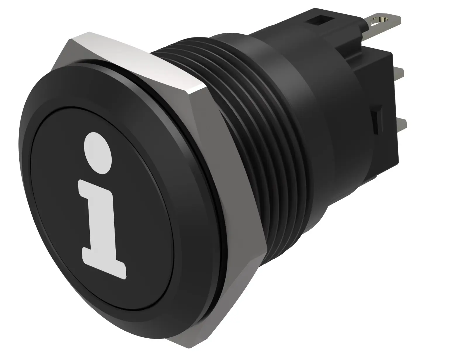 Produktfoto 1 von EAO 82 Druckschalter Schwarz Tastend Ø 19 mm, SPST, IP40, IP65