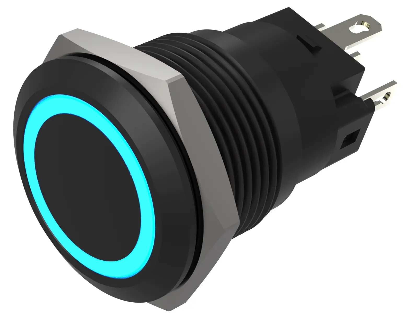 Produktfoto 1 von EAO 82 Druckschalter Blau Beleuchtet wartungsfrei Ø 19 mm, SPST, IP65, IP40