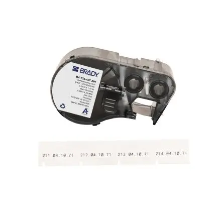 Produktfoto 1 von Brady Beschriftungsetiketten Schwarz für BMP51, M410, M511, BMP53, BMP41, M510 auf Weiß 1.1 Zoll 0.25 Zoll 1.1 Zoll 0.25