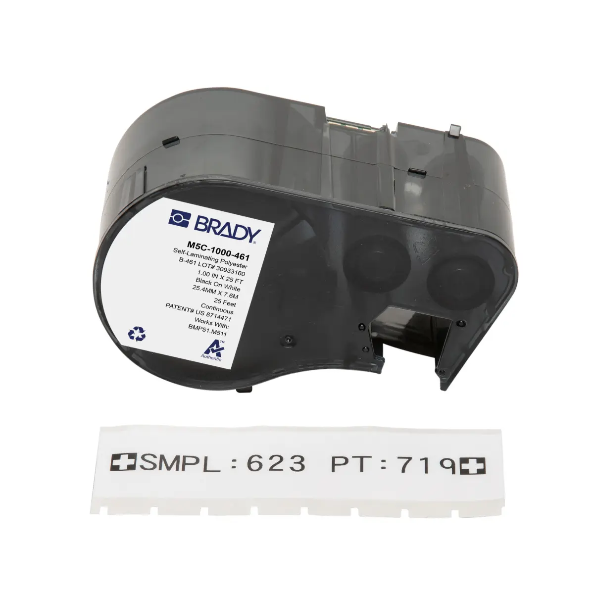 Produktfoto 1 von Brady Beschriftungsetiketten Schwarz für BMP51, BMP53, M510, M511 auf Weiß 300 Zoll 1 Zoll 300 Zoll 1 Zoll