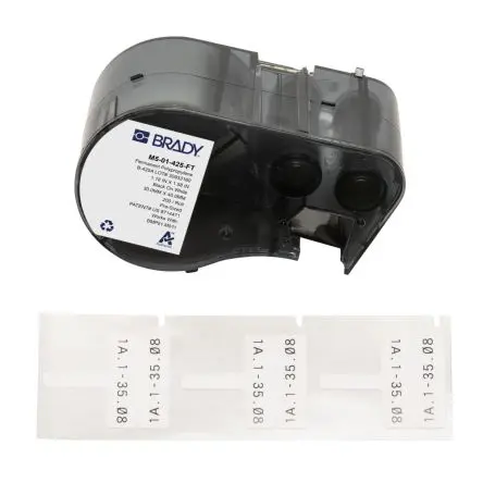 Produktfoto 1 von Brady Beschriftungsetiketten Schwarz für M510, BMP51, BMP53, M511 auf Weiß 1.575 Zoll 1.181 Zoll 1.574 Zoll 1.181 Zoll