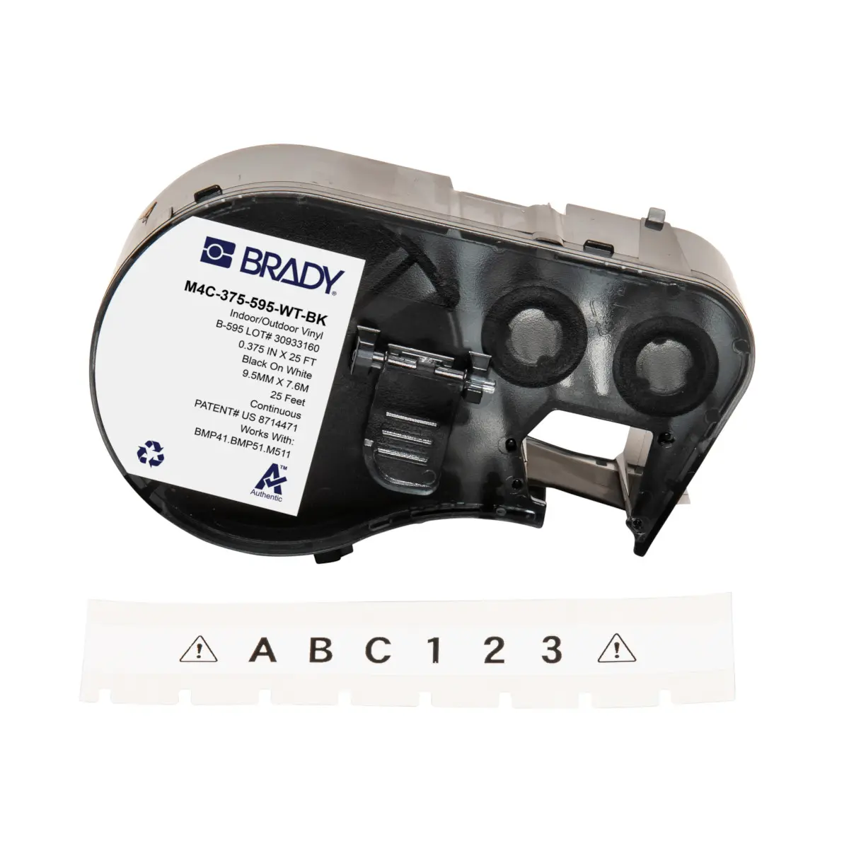 Produktfoto 1 von Brady B-595 Beschriftungsband Schwarz für BMP41, BMP51, BMP53, M410, M510, M511 auf Weiß