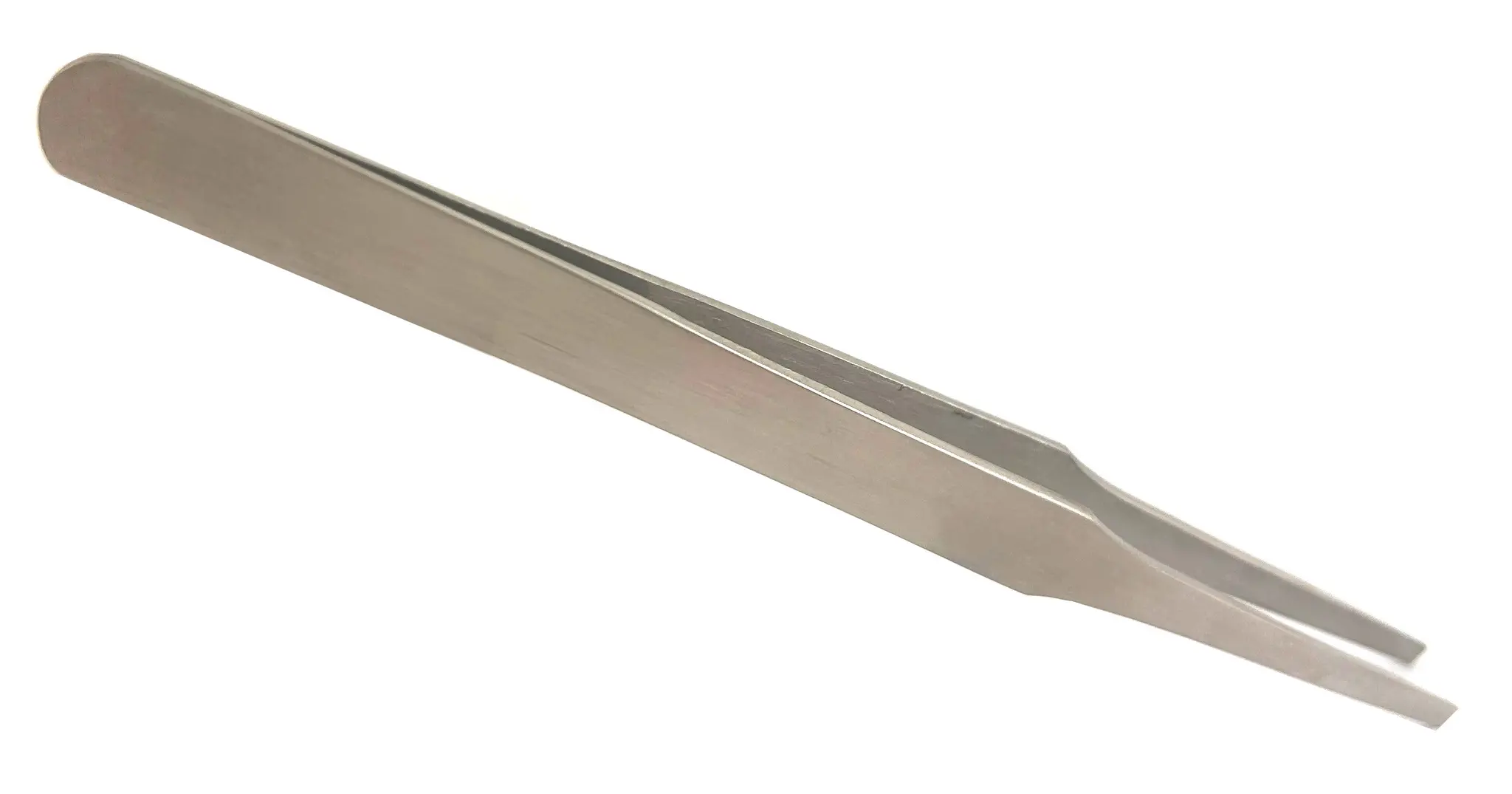 Produktfoto 1 von RS PRO Austenitstahl Pinzette, 120 mm Gerade, Spitze Flach, Abgerundet Antimagnetisch 1-teilig