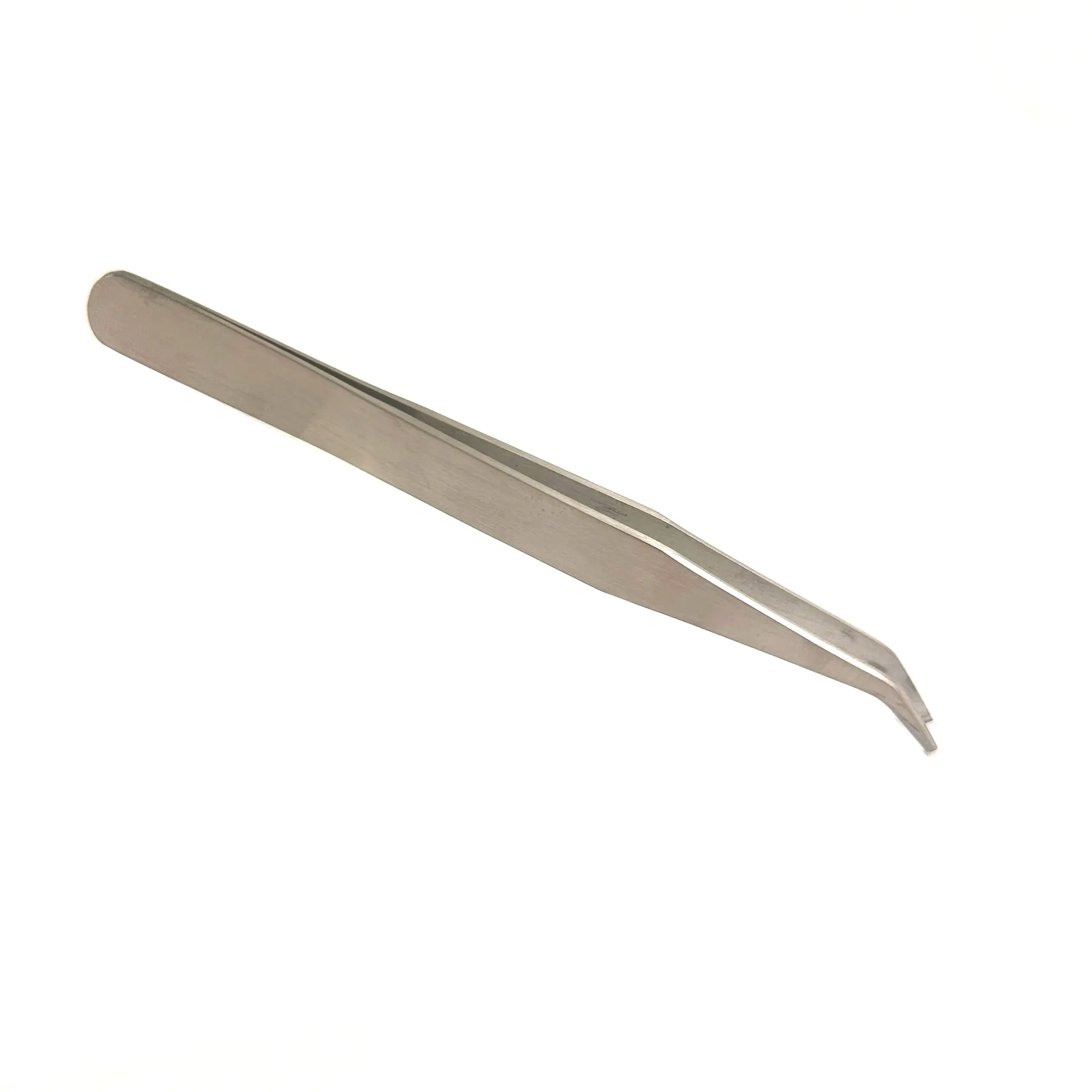 Produktfoto 1 von RS PRO Austenitstahl Pinzette, 120 mm Gerade, Spitze Winkel, Flach Antimagnetisch 1-teilig