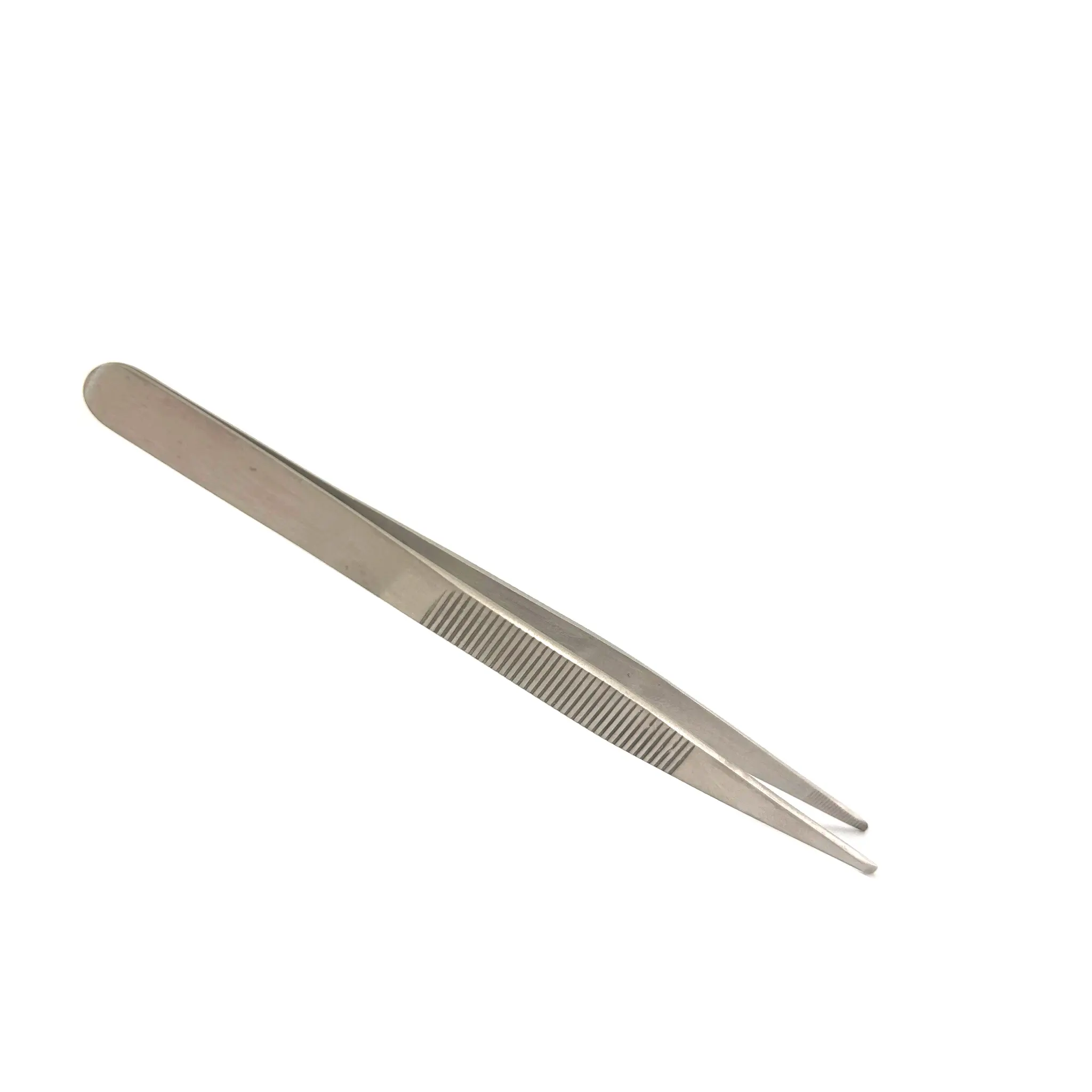 Produktfoto 1 von RS PRO Austenitstahl Pinzette, 120 mm Gerade, Spitze Flach, Geriffelt Antimagnetisch 1-teilig