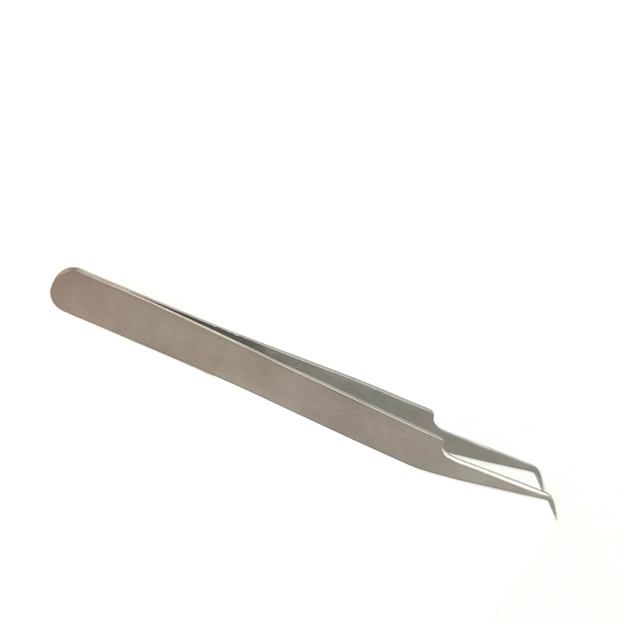 Produktfoto 1 von RS PRO Austenitstahl Pinzette, 120 mm Gerade, Spitze Geknickt, Extrafein Antimagnetisch 1-teilig