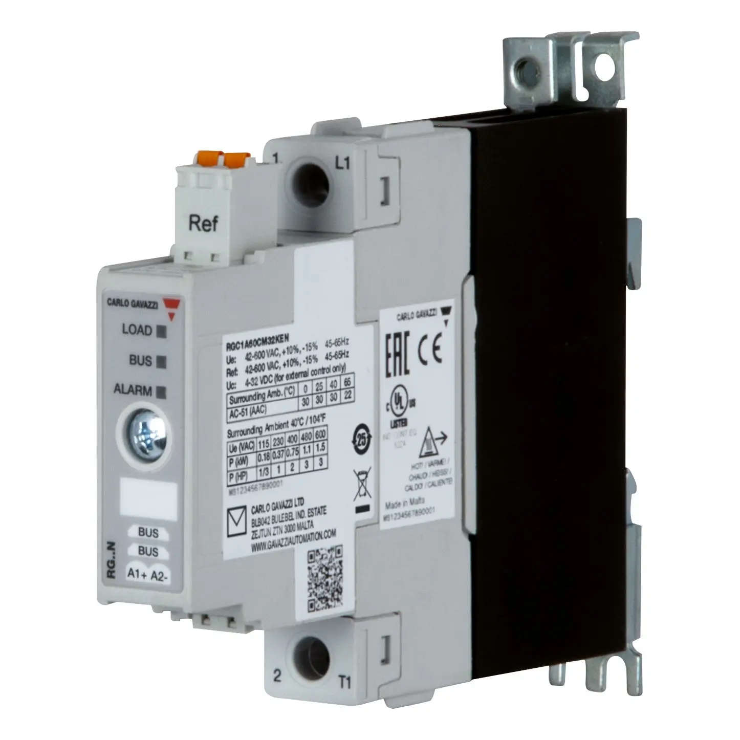 Produktfoto 1 von Carlo Gavazzi RGC DIN-Hutschiene Halbleiterausgang 660 V ac/dc 32V / 32 A