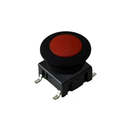 Produktfoto 1 von MEC IP67 Taster SPST, Lötanschluss 50mA Silikonpolymer 12 mm Schwarz, Rot Oberfläche