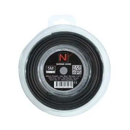 Produktfoto 1 von NEMIQ NHS Wärmeschrumpfschlauch, Polyolefin Schwarz, Ø 12.5 mm Schrumpfrate 2:1, Länge 5m