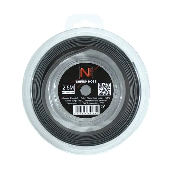 Produktfoto 1 von NEMIQ NHS Wärmeschrumpfschlauch, Polyolefin Schwarz, Ø 18.7 mm Schrumpfrate 2:1, Länge 2.5m