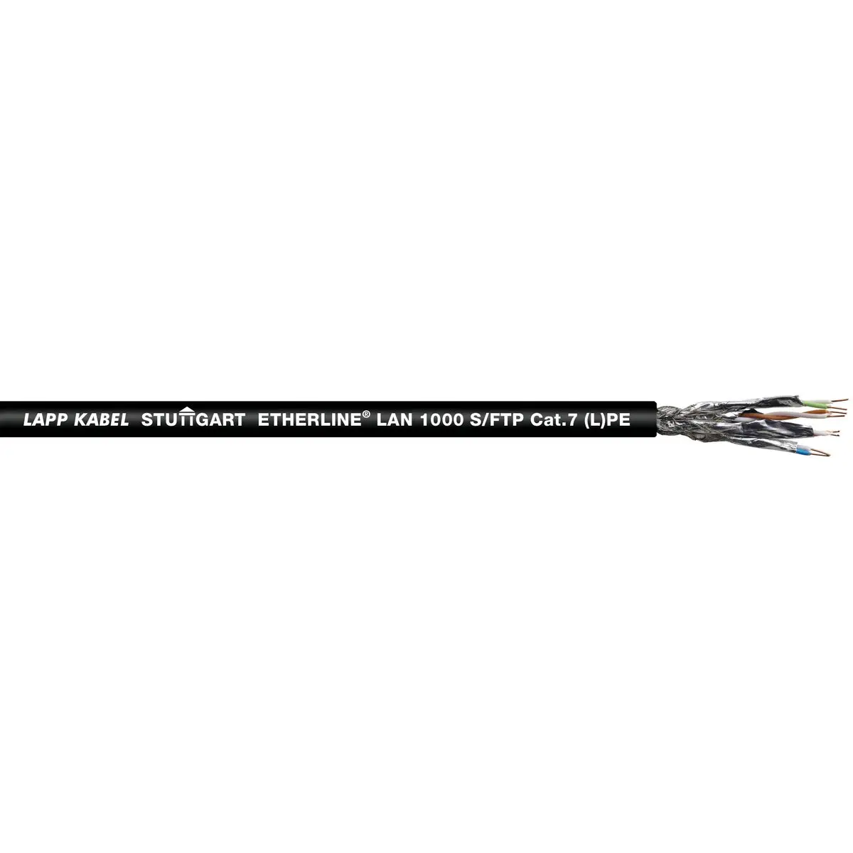 Produktfoto 1 von Lapp ETHERLINE Cat7 Cat7-Kabel, Schwarz Abgeschirmt Geschirmt, Aussen ø 9.6 mm Außen-ø , Polyethylen