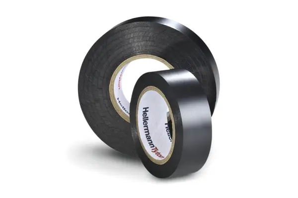 Produktfoto 1 von HellermannTyton HellermannTyton Polyvinylchlorid Isolierband Schwarz,  Stärke  0.21 mm x 38 mm x 20 m, -10 °C bis 90 °C