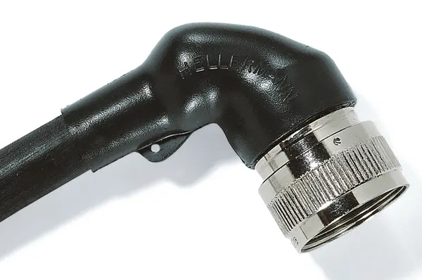 Produktfoto 1 von HellermannTyton Formteile, Winkelform VG-Ausführung, Polyolefin vernetzt Haftrücken, Schwarz 24 mm 135 °C
