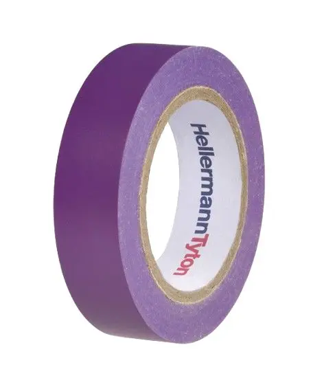 Produktfoto 1 von HellermannTyton HellermannTyton Polyvinylchlorid Isolierband Violett,  Stärke  0.15 mm x 15 mm x 10 m, -10 °C bis 90 °C