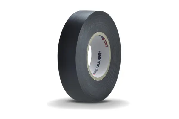 Produktfoto 1 von HellermannTyton HellermannTyton Polyvinylchlorid Isolierband Schwarz,  Stärke  0.2 mm x 19 mm x 20 m, -10 °C bis 90 °C
