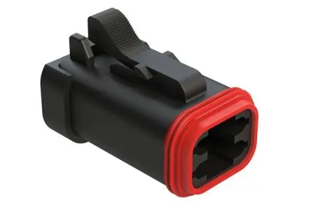 Produktfoto 1 von Amphenol Industrial AT06 Kfz-Steckverbinder, Kabel, Anschluss, Crimpbefestigung, 4-polig, Schwarz / 2-reihig