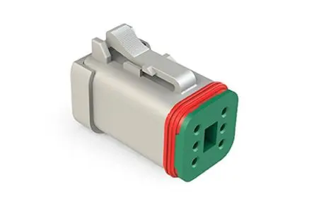 Produktfoto 1 von Amphenol Industrial AT06 Kfz-Steckverbinder, Kabel, Anschluss, Crimpbefestigung, Stecker, 6-polig, Grau / 3-reihig