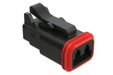 Produktfoto 1 von Amphenol Industrial AT06 Kfz-Steckverbinder, Kabel, Anschluss, Crimpbefestigung, 2-polig, Schwarz / 1-reihig