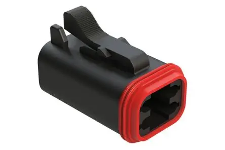 Produktfoto 1 von Amphenol Industrial AT06 Kfz-Steckverbinder, Kabel, Anschluss, Crimpbefestigung, 4-polig, Schwarz / 2-reihig