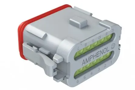 Produktfoto 1 von Amphenol Industrial AT06 Kfz-Steckverbinder, Kabel, Anschluss, Crimpbefestigung, 12-polig, Grau / 2-reihig