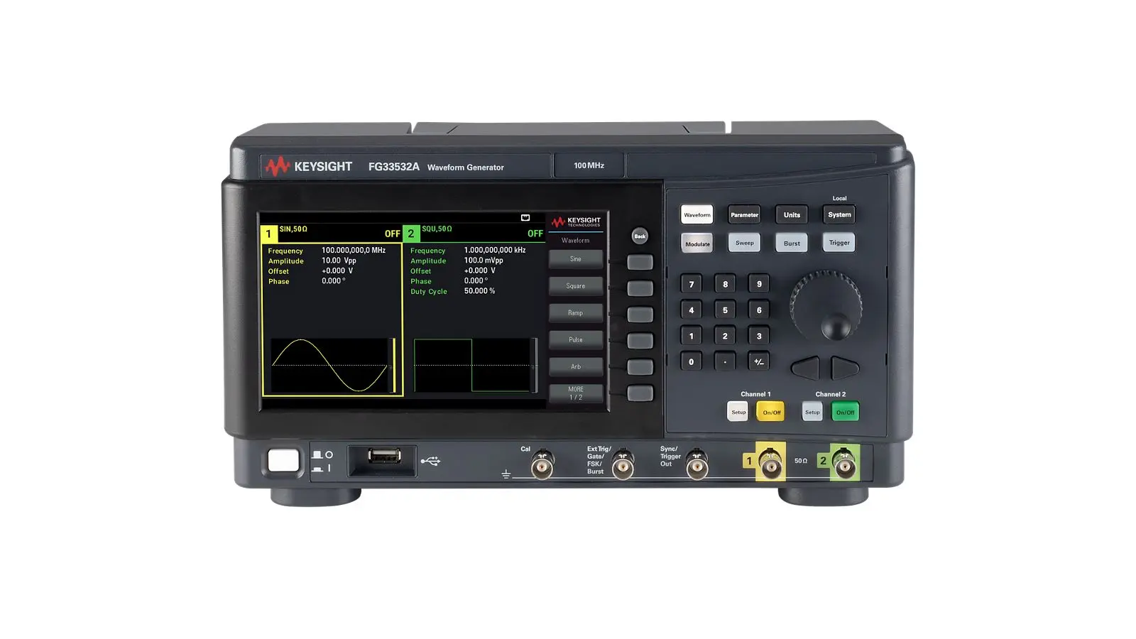 Produktfoto 1 von Keysight Technologies FG33532A Funktionsgenerator mit Farb-TFT 100 MHz 2, 1 Hz, USB, LAN